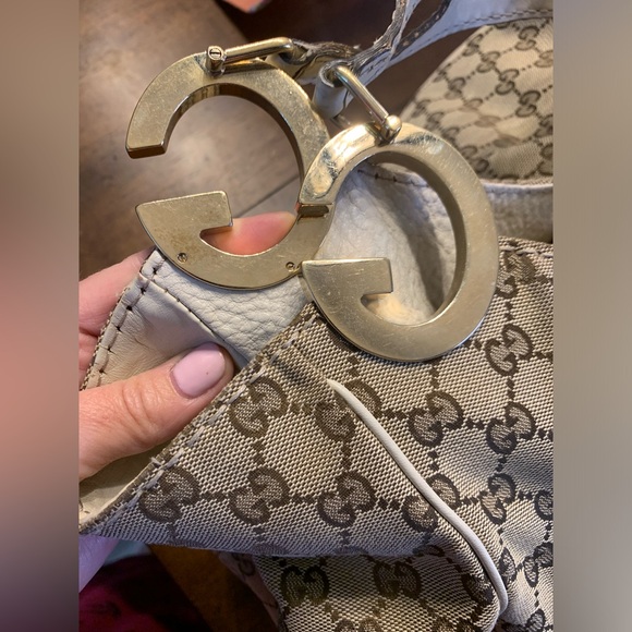 Authentic Gucci GG Canvas Charlotte Tote Off White/Beige/Brown - Picture 10 of 17